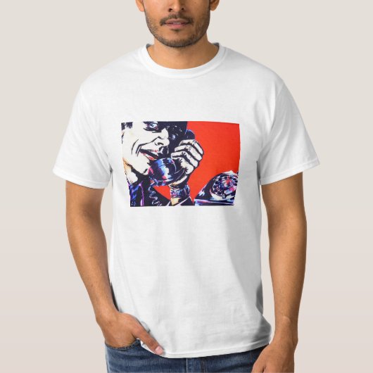 Cool Angry 1970's Retro Phone Man T-Shirt (Voorkant)