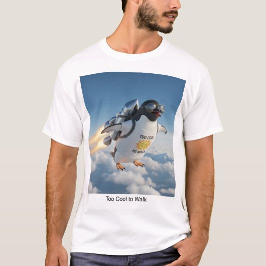Cool Animal Lovers Tee| Quirky Flight Penguin Gift T-shirt (Voorkant)