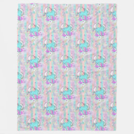 Cool Animal Pattern - Comic Eenhoorn 1 Fleece Deken