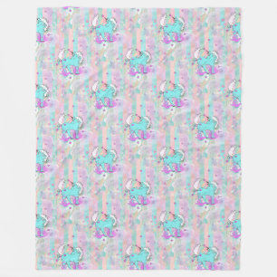 Cool Animal Pattern - Comic Eenhoorn 1 Fleece Deken