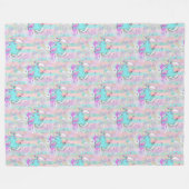 Cool Animal Pattern - Comic Eenhoorn 1 Fleece Deken (Voorkant (Horizontaal))