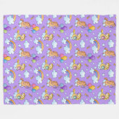 Cool Animal Pattern - Comic Eenhoorn 2 Fleece Deken (Voorkant (Horizontaal))