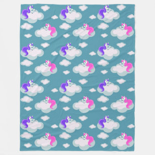 Cool Animal Pattern - Comic Eenhoorn 3 Fleece Deken