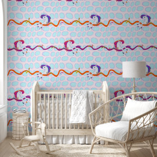 Cool Animal Pattern - Comic Eenhoorn 4 Behang