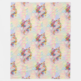 Cool Animal Pattern - Flower Power Eenhoorn 1 Fleece Deken