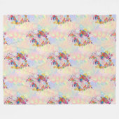 Cool Animal Pattern - Flower Power Eenhoorn 1 Fleece Deken (Voorkant (Horizontaal))