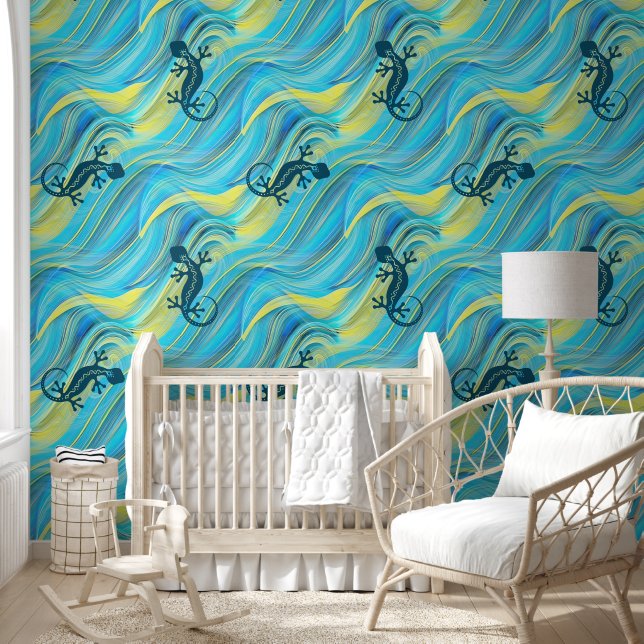 Cool Animal Pattern - GEKKO 3 Behang (Kinderen)