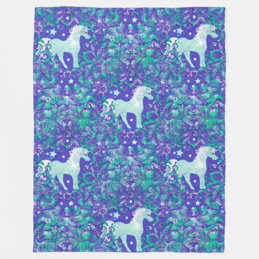 Cool Animal Pattern - Mandala Unicorn 1 Fleece Deken (Voorkant)