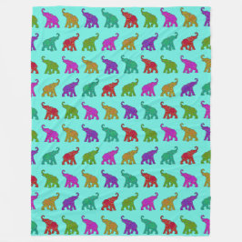 Cool Animal Pattern - Olifant 8 Fleece Deken