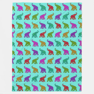Cool Animal Pattern - Olifant 8 Fleece Deken