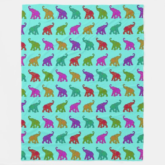 Cool Animal Pattern - Olifant 8 Fleece Deken (Voorkant)
