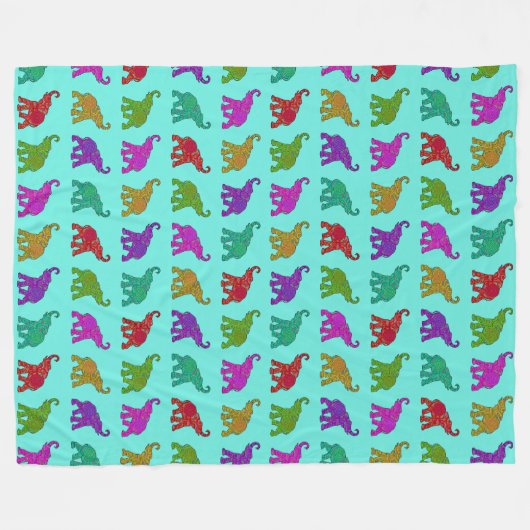 Cool Animal Pattern - Olifant 8 Fleece Deken (Voorkant (Horizontaal))