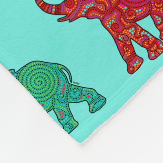 Cool Animal Pattern - Olifant 8 Fleece Deken (Hoek)