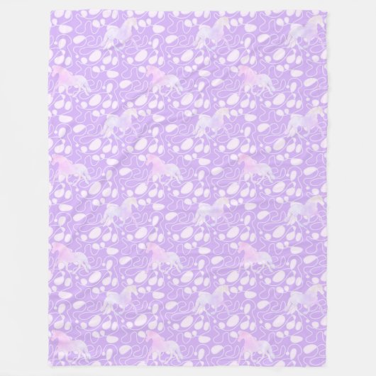 Cool Animal Pattern - Paardensilhouet 3 Fleece Deken (Voorkant)