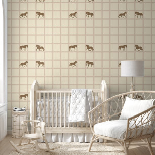 Cool Animal Pattern - Raster Vormen Paarden 1 Behang