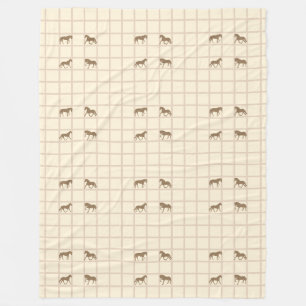 Cool Animal Pattern - Raster Vormen Paarden 1 Fleece Deken
