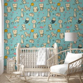 Cool Animal Pattern - Schattige Cats 1 Behang