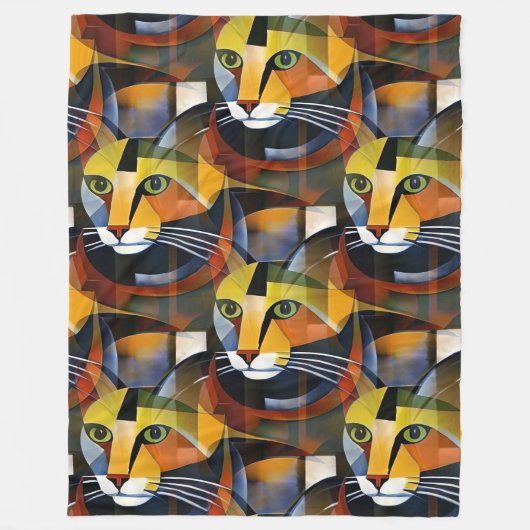 Cool Animal Pattern - Schattige Cats 2 Fleece Deken (Voorkant)
