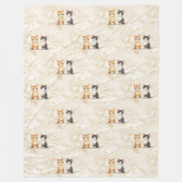 Cool Animal Pattern - Schattige Cats 5 Fleece Deken