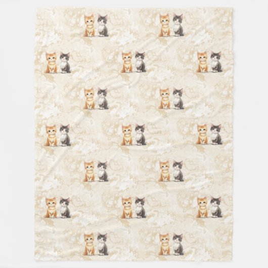 Cool Animal Pattern - Schattige Cats 5 Fleece Deken (Voorkant)