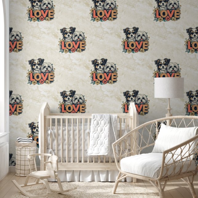 Cool Animal Pattern - Schattigee honden 8 Behang (Kinderen)