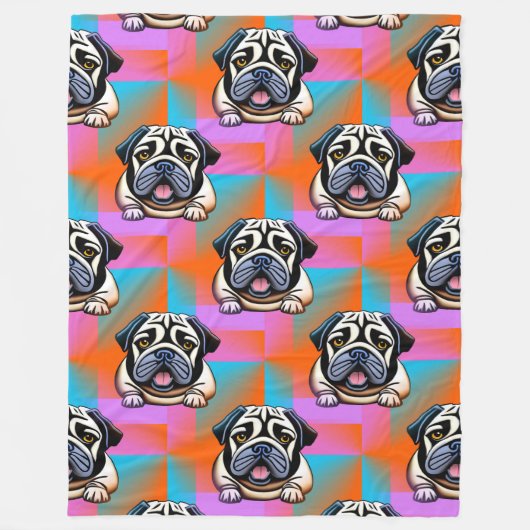 Cool Animal Pattern - Schattigee honden 9 Fleece Deken (Voorkant)