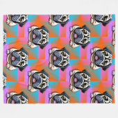 Cool Animal Pattern - Schattigee honden 9 Fleece Deken (Voorkant (Horizontaal))