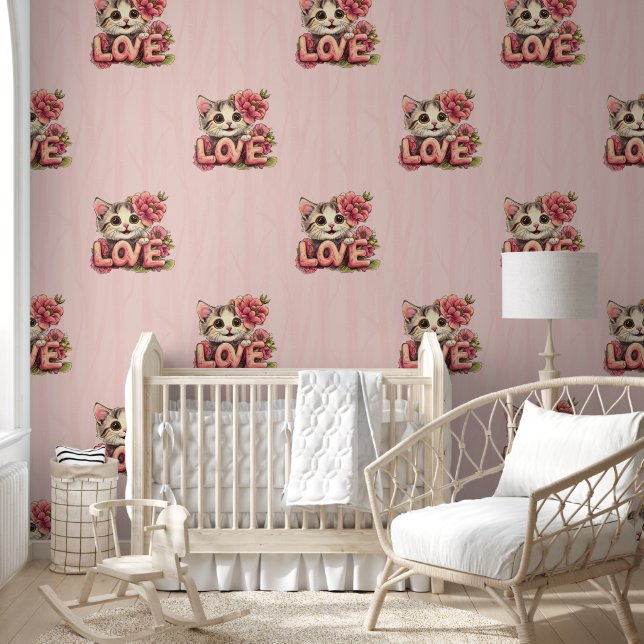 Cool Animal Pattern - Schattigee katten 6 Behang (Kinderen)