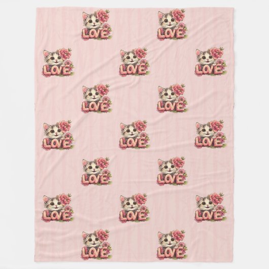 Cool Animal Pattern - Schattigee katten 6 Fleece Deken (Voorkant)