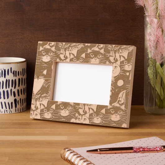 Cool Animal Pattern - Schattigee katten 8 Gegraveerde Lijstjes (Links)