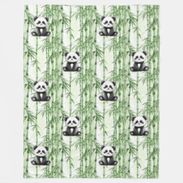 Cool Animal Pattern - Schattigee Panda 1 Fleece Deken