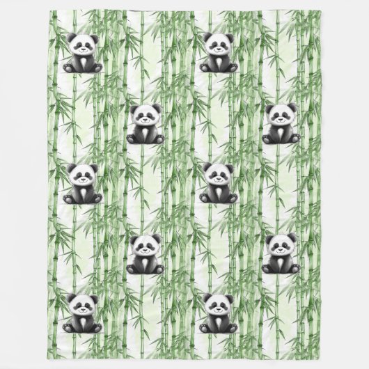 Cool Animal Pattern - Schattigee Panda 1 Fleece Deken (Voorkant)