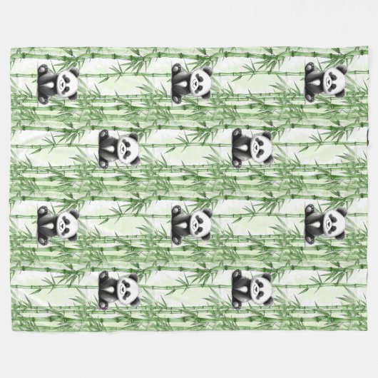 Cool Animal Pattern - Schattigee Panda 1 Fleece Deken (Voorkant (Horizontaal))
