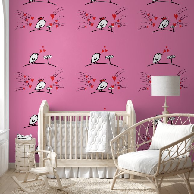Cool Animal Pattern - Tortelduifjes 1 Behang (Kinderen)
