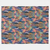 Cool Animal Waterverf Pattern - Elephant 5 Fleece Deken (Voorkant (Horizontaal))