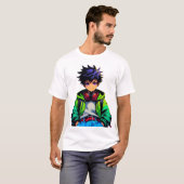 Cool Anime Boy Art T-shirt (Voorkant volledig)