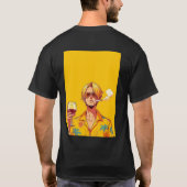 Cool Anime Guy in het paradijs T-shirt (Achterkant)
