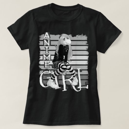 Cool Anime Meisje Esthetisch Ontwerp T-shirt (Design voorkant)