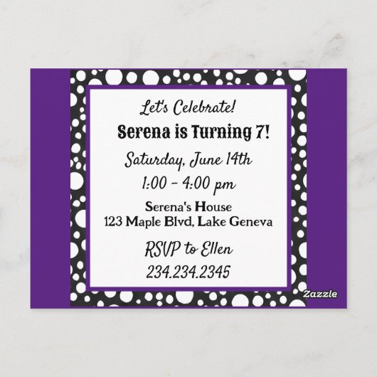 Cool Anime Meisje met Paars Haar en Ogen Verjaarda Briefkaart (Achterkant)