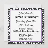 Cool Anime Meisje met Paarse Haar en Ogen Verjaard Kaart (Achterkant)