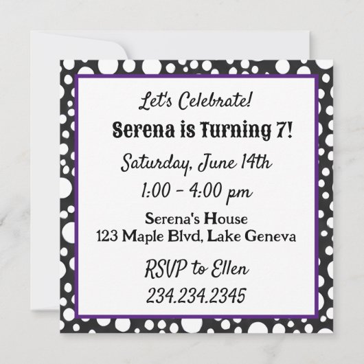 Cool Anime Meisje met Paarse Haar en Ogen Verjaard Kaart (Achterkant)