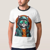 Cool Anthropomorphic Cat T-shirt (Voorkant)