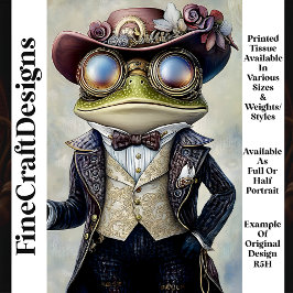 Cool Anthropomorphic Steampunk Frog R5H Decoupage Tissuepapier