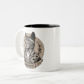 Cool Anti-Establishment Feline Portrait Tweekleurige Koffiemok (Voorkant links)
