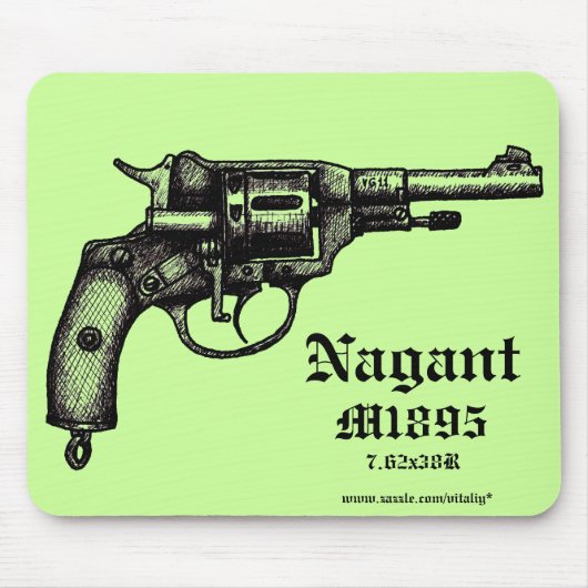 Cool antiek Nagant revolver grafisch mousepad Muismat (Voorkant)