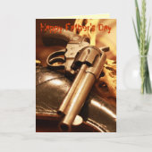 Cool antiek pistool Happy Vaderdag kaart (Voorkant)