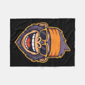 Cool Ape Gorilla Head Funky Monkey Retro Bandana C Fleece Deken (Voorkant (Horizontaal))