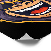 Cool Ape Gorilla Head Funky Monkey Retro Bandana C Poster (Hoek)
