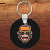 Cool Ape Gorilla Head Funky Monkey Retro Bandana C Sleutelhanger (Voorkant)