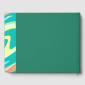 Cool Aqua Abstract Liquid stijl modern schilderen Gastenboek (Achterkant)
